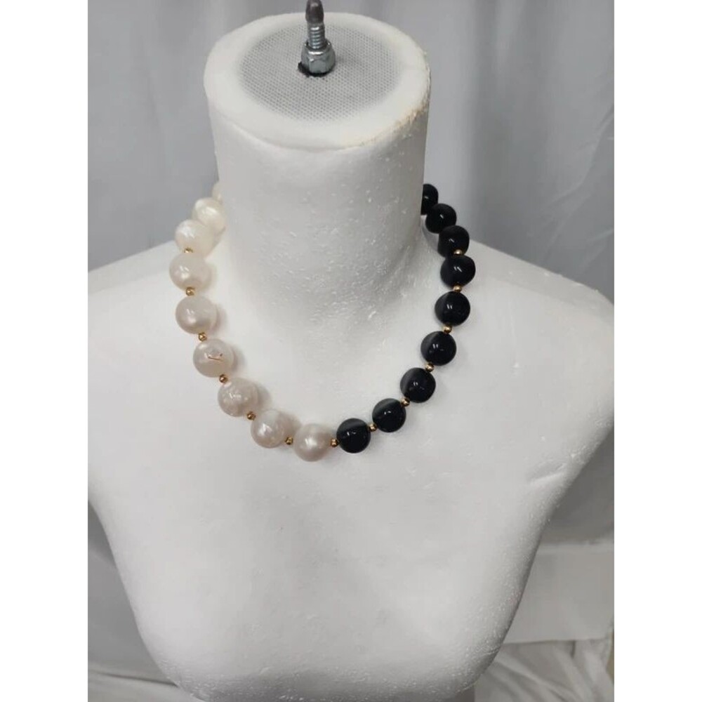 city chic vintage black and white cocktail  necklace